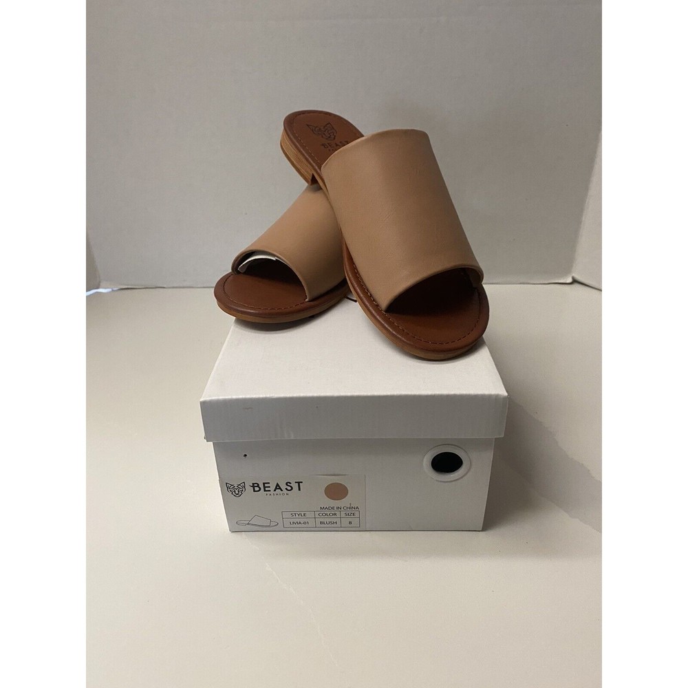 Leather Slide Sandals Blush Color The Beast Brand Size 10